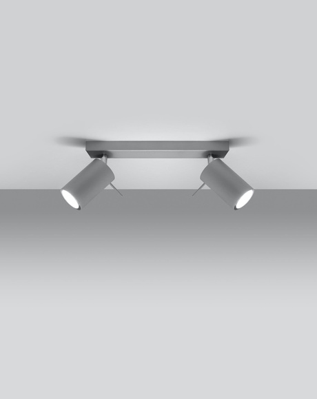 Plafond RING 2 gris + 2x ampoule LED GU-10 4000K Froid 7W 630lm