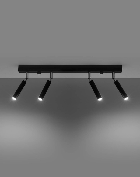 Plafond EYETECH 4 noir + 4x ampoule LED G9 4000K froide 4.5W 530lm