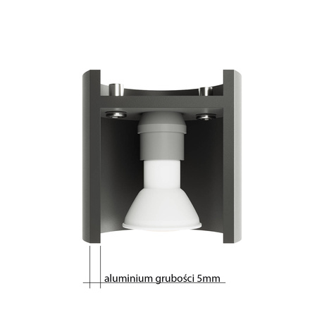 Plafond INEZ gris + 1x ampoule LED G9 3000K chaude 4.5W 510lm