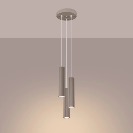 Lampe suspendue KARBON 3P taupe