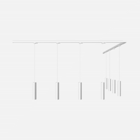 Lampe suspendue, 8 points, système de rail triphasé, LAGOS