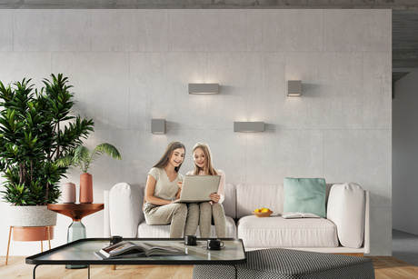 Applique en céramique VEGA gris + 1x ampoule LED E27 3000K chaude 7.5W 620lm