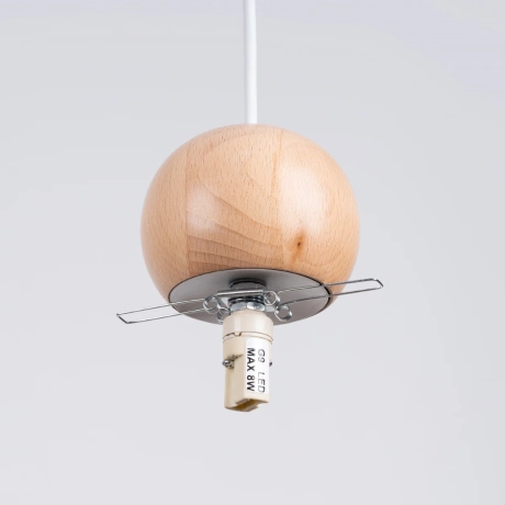 Lampe suspendue PEKKA 3P blanc/bois naturel