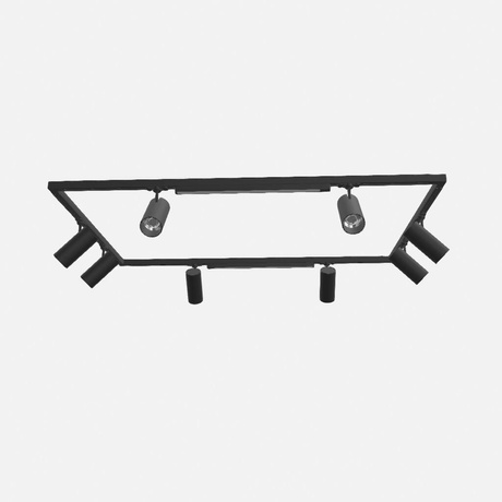 Plafonnier 10 points, système à 3 rails, REO/LUCIE noir LED 272W 4000K