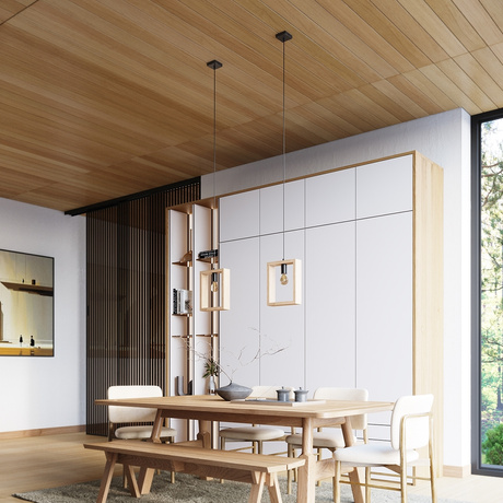 Lampe suspendue ARIES bois naturel + 1x ampoule LED E27 3000K 7W 760lm