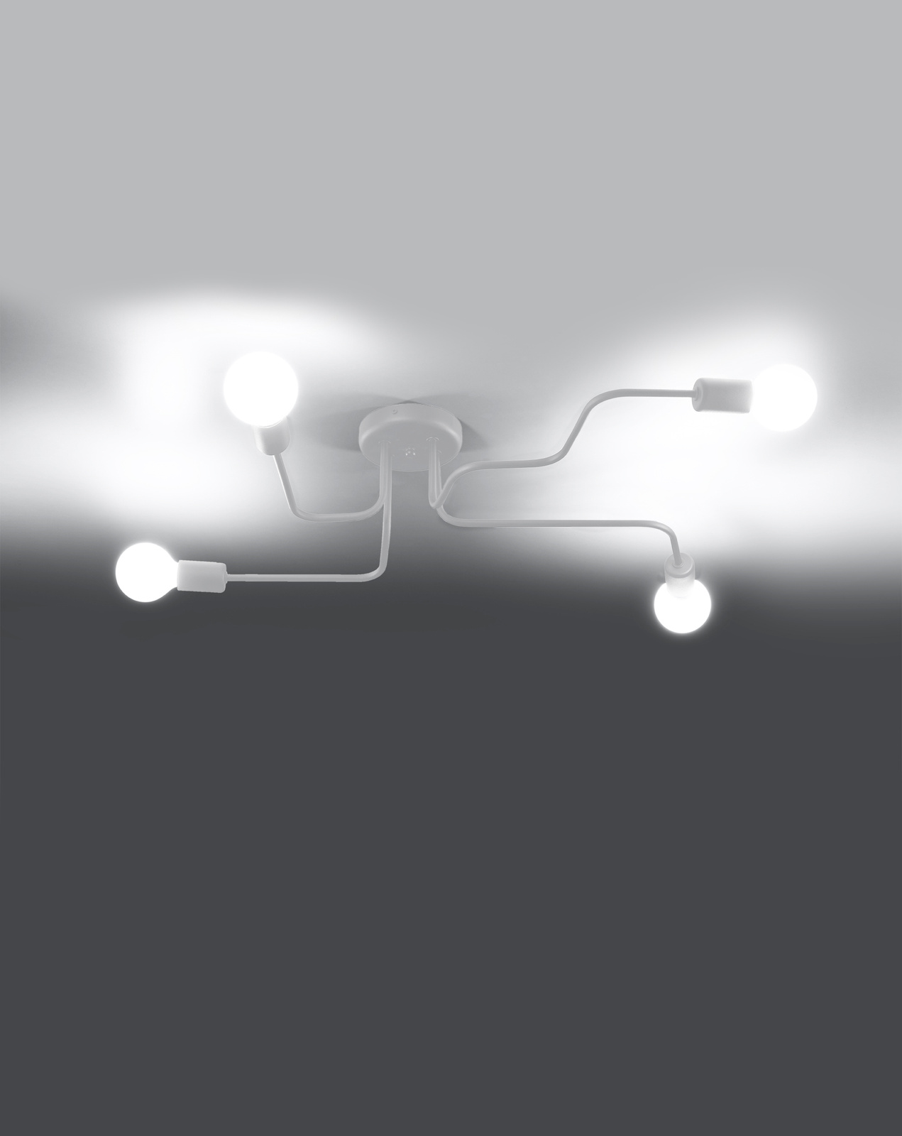 Lustre HECTOR 4 Blanc + 4x ampoule LED E27 3000K Warm 7.5W 620lm