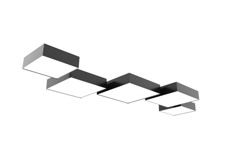 Plafond HORUS 55 BLACK + 4x ampoule LED E27 3000K Warm 7.5W 620lm