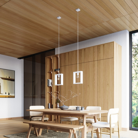 Lampe suspendue ARIES blanche + 1x ampoule LED E27 3000K Warm 7,5W 620lm