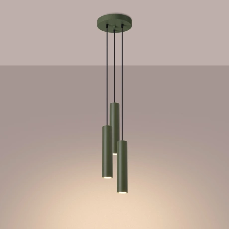Lampe pendante LAGOS 3P vert olive