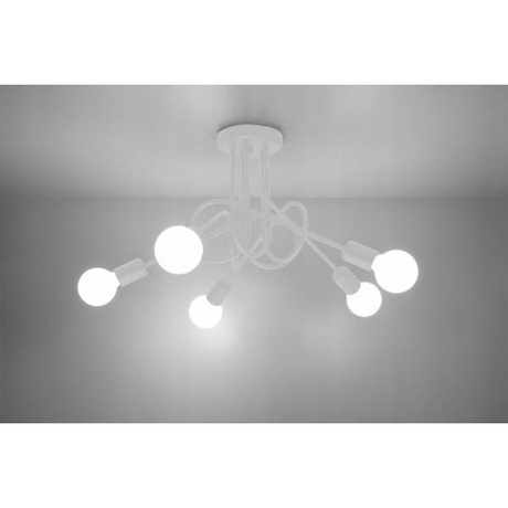 Lustre SUPEŁ 5 blanc + 5x ampoule LED E27 4000K Froid 7,5W 650lm