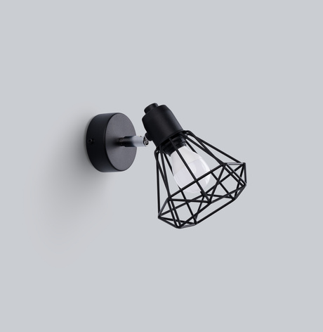 Applique ARTEMIS 1 noire + 1x ampoule LED E14 4000K froide 7.5W 680lm