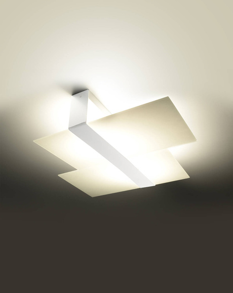 Plafond MASSIMO blanc + 2x ampoule LED E27 3000K Warm 7.5W 620lm