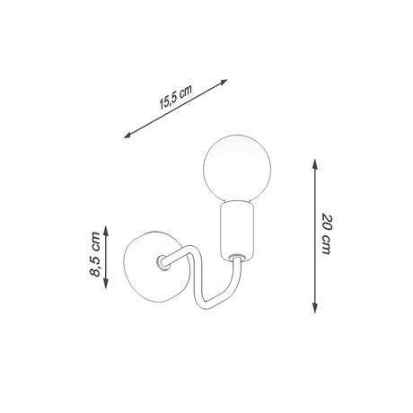 Applique VECTOR noir 1x ampoule LED E27 3000K Warm 7.5W 620lm