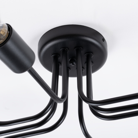 Lustre VECTOR 8 noir + 8X ampoule LED E27 3000K 7W 760lm