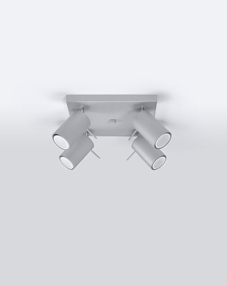 Plafond RING 4 Gris + 4x ampoule LED GU-10 3000K Warm 7W 620lm