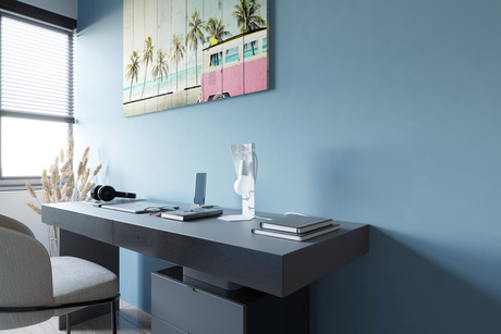 Lampe de bureau ARBY blanc + 1x ampoule LED E27 3000K chaude 7.5W 620lm