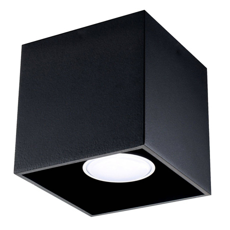 Plafond QUAD 1 noir + 1x ampoule LED GU-10 3000K Warm 7W 620lm