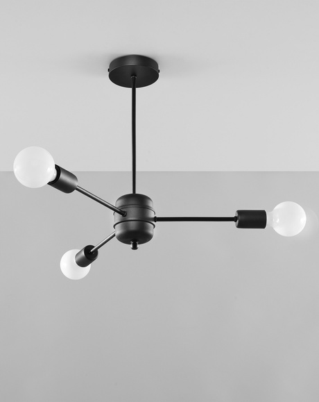 Lustre LANGO 3 noir + 3x ampoule LED E27 3000K Warm 7,5W 620lm