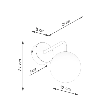 Applique ASTRAL 1 noir