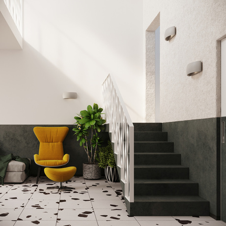 PONTIUS applique murale en céramique grise + 1x ampoule LED G9 3000K Warm 4.5W 510lm