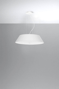 Lustre VEGA 60 blanc + 5x ampoule LED E27 4000K Froid 7.5W 650lm