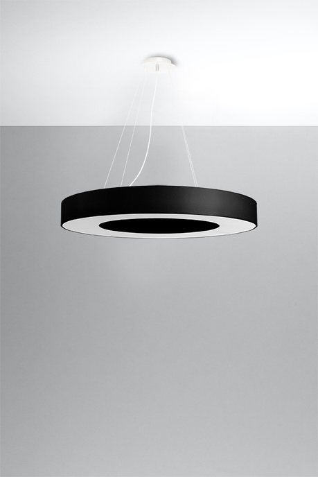 Lustre SATURNO SLIM 70 noir + 6x ampoule LED E27 4000K Froid 7.5W 650lm