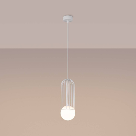 BRINA 1 lampe suspendue blanche + 1x ampoule LED G9 3000K Warm 4.5W 450lm