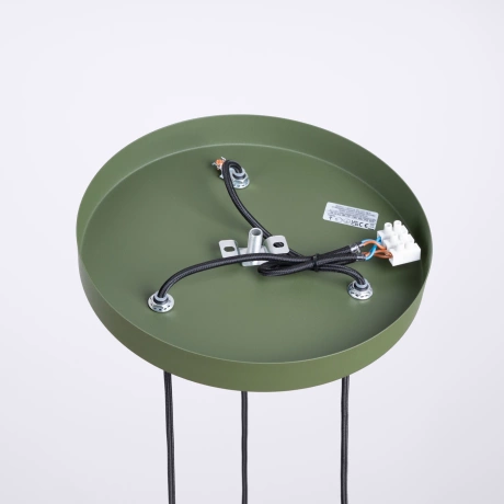 Lampe pendante HALO 3P vert olive