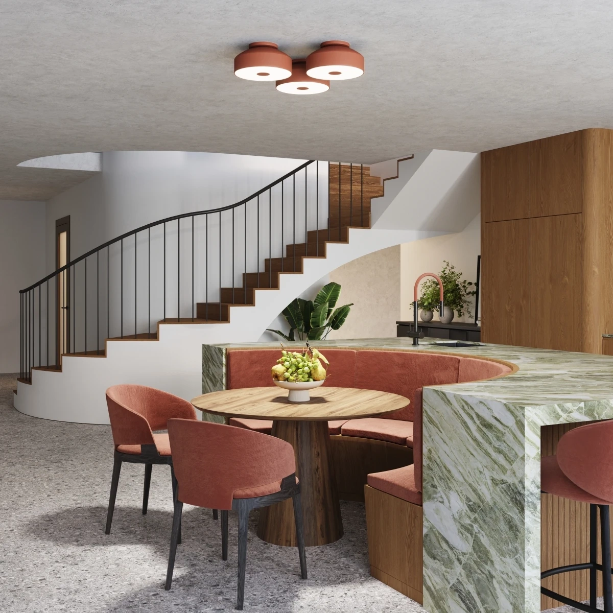 Plafonnier OMIQ rouge ocre