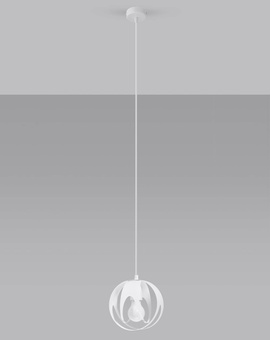 TULOS 1 lampe suspendue blanche + 1x ampoule LED E27 3000K Warm 7.5W 620lm