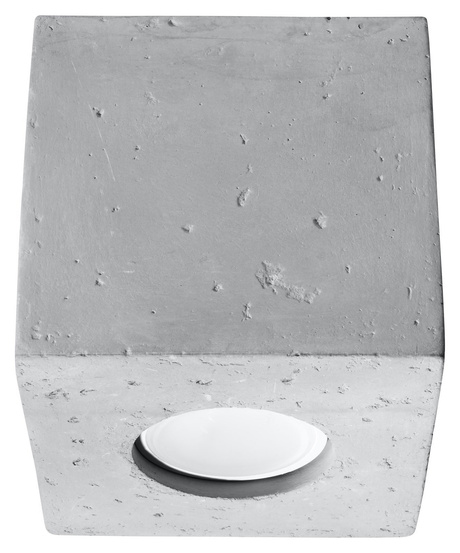 Plafond QUAD béton + 1x ampoule LED GU-10 3000K Warm 7W 620lm