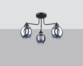 Lustre FILLAN 3 noir + 3x ampoule LED E27 4000K Froid 7,5W 690lm