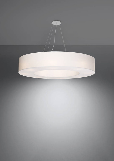 Lustre SATURNO 90 blanc + 8x ampoule LED E27 3000K Warm 7.5W 620lm