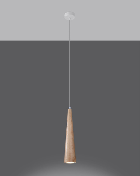 SULA 1 lampe suspendue en bois naturel + 1x ampoule LED GU-10 4000K froide 7W 630lm