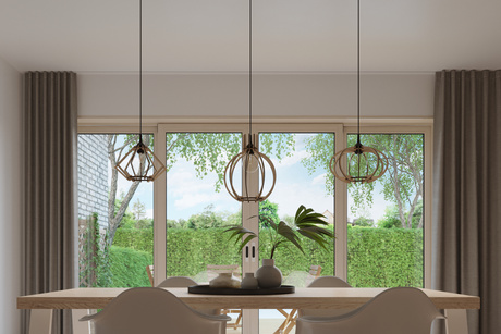 MANDELINO lampe suspendue bois naturel + 1x ampoule LED E27 3000K chaude 7.5W 620lm