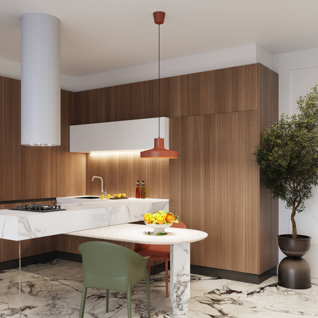 Lampe suspendue BILO rouge ocre