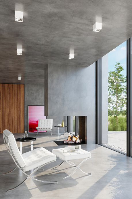 Plafond BLAKE Blanc + 1x ampoule LED GU10 AR111 3000K Chaud 12W 800lm