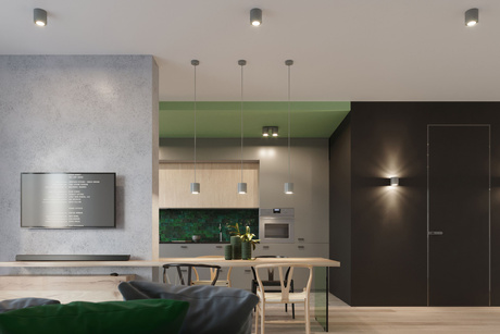 Plafond ORBIS 2 gris + 2x ampoule LED GU-10 4000K Froid 7W 630lm