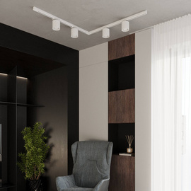 Plafonnier, 4 spots, système de rail triphasé, ORBIS