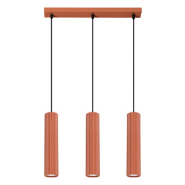 Lampe suspendue KARBON 3L rouge ocre
