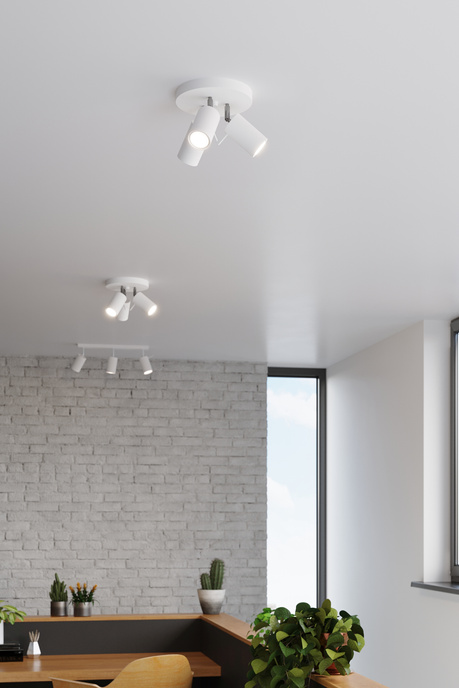 Plafond RING 3P blanc + 3x ampoule LED GU-10 3000K Warm 7W 620lm