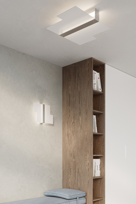 Plafond MASSIMO chrome + 2x ampoule LED E27 4000K Froid 7.5W 650lm