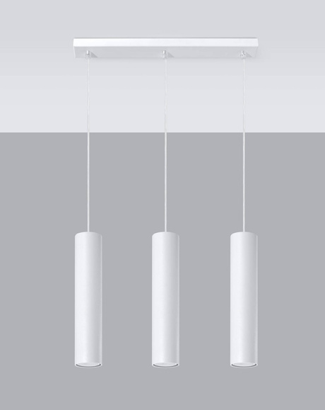 LAGOS 3 lampe suspendue blanche + 3x ampoule LED GU-10 4000K Froid 7W 630lm