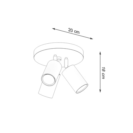 Plafond RING 3P blanc + 3x ampoule LED GU-10 4000K Froid 7W 630lm