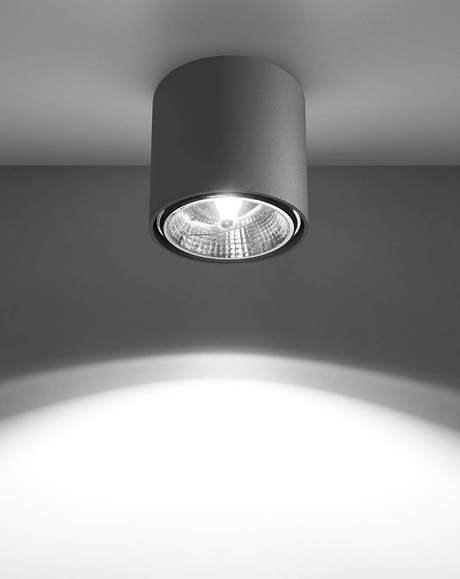 Plafond TIUBE gris + 1x ampoule LED GU10 AR111 4000K COLD 10W 850lm