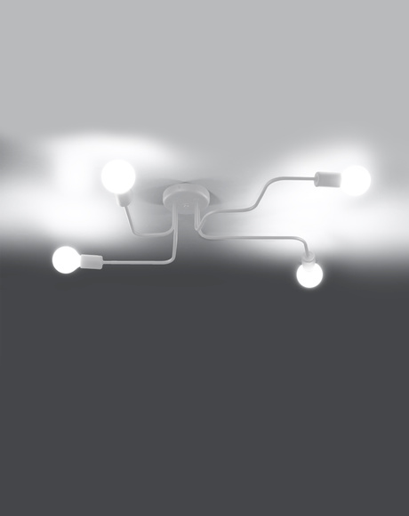 Lustre HECTOR 4 Blanc + 4x ampoule LED E27 3000K Warm 7.5W 620lm