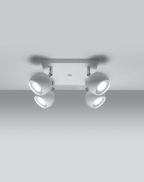 Plafond OCULARE 4 blanc + 4x ampoule LED GU-10 4000K Froid 7W 630lm