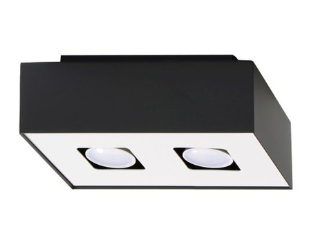 Plafond MONO 2 noir + 2x ampoule LED GU-10 4000K Froid 7W 630lm