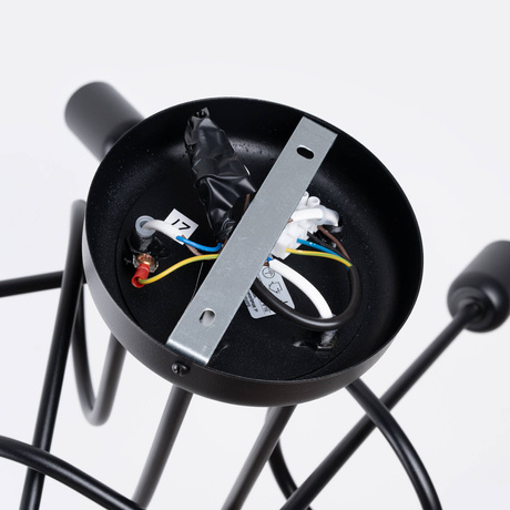 Lustre SUPEŁ 5 noir + 5X ampoule LED E27 3000K 7W 760lm