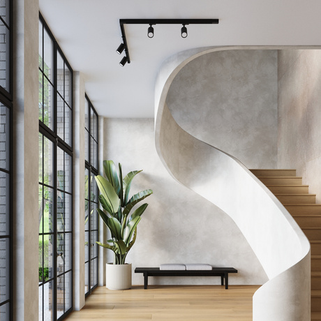 Plafonnier, 4 spots, système de rail triphasé, RING